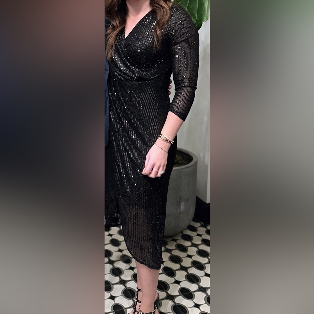 Black sequin ivy city co dress